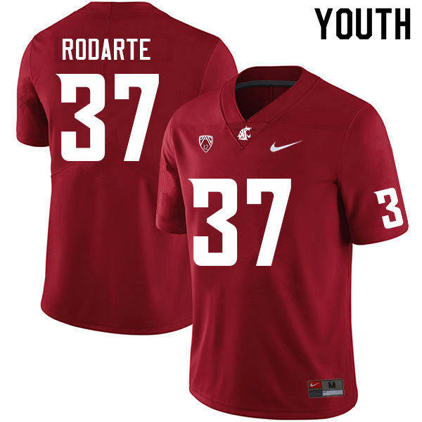 Youth #37 Luca Rodarte Washington State Cougars College Football Jerseys Sale-Crimson